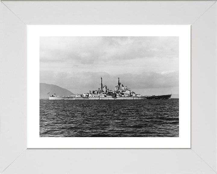 HMS Vanguard (23) Photo Print - South Africa 1947 - Royal Navy Fast Battleship Hampshire Prints 10 x 8 White Frame Yes