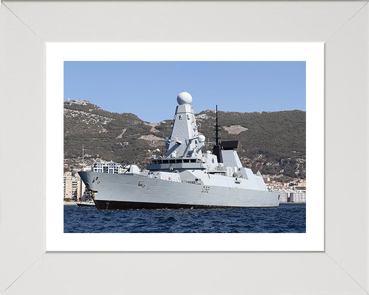 HMS Daring (D32) Photo Print - Gibraltar 2016 - Royal Navy Type 45 Destroyer Posters, Prints, & Visual Artwork Hampshire Prints 10 x 8 White Frame Yes