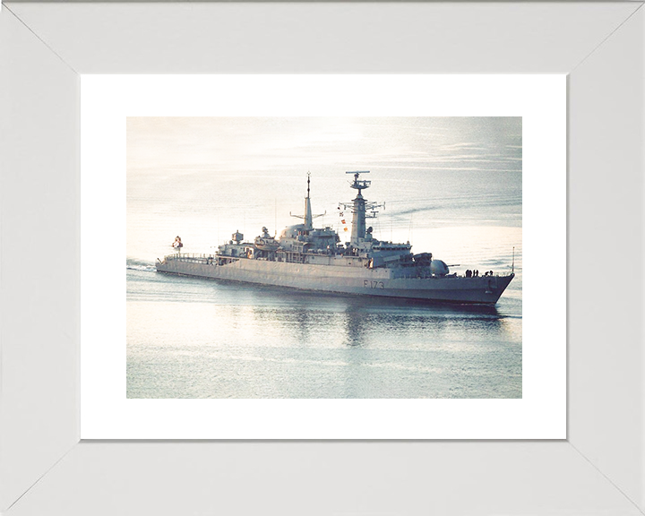 HMS Arrow (F173) Royal Navy Type 21 Frigate High Starboard View Photo Print Wall Art Decor Posters, Prints, & Visual Artwork Hampshire Prints 10 x 8 White Frame Yes