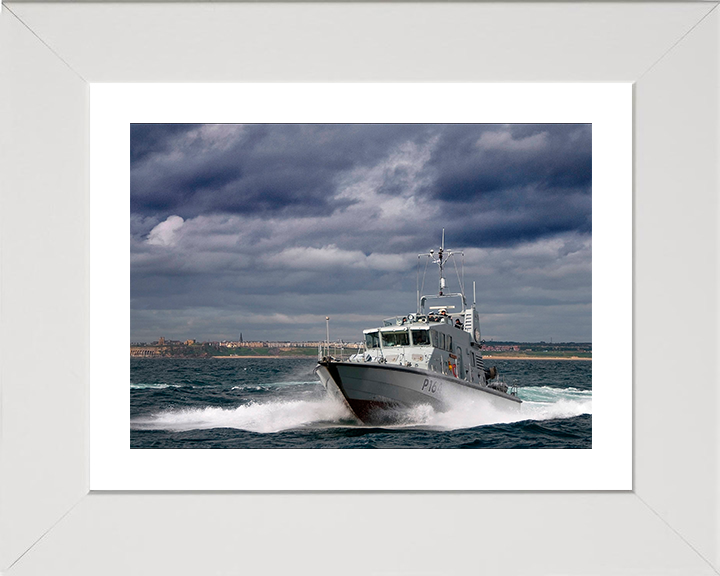 HMS Explorer (P164) Photo Print - At Sea 2009 - Royal Navy Archer Class P2000 Patrol Vessel Hampshire Prints 10 x 8 White Frame Yes