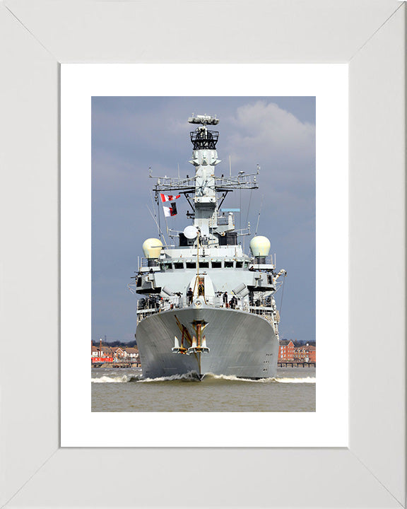 HMS Westminster (F237) Photo Print - Low Bow View - Royal Navy Type 23 Frigate Hampshire Prints 10 x 8 White Frame Yes