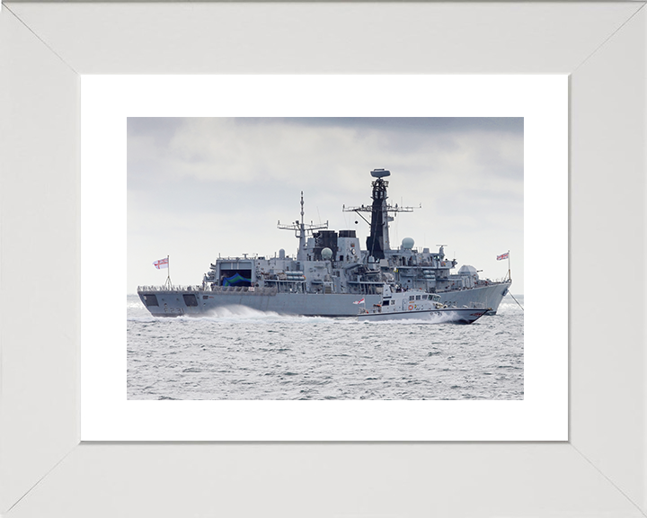 HMS Argyll (F231) Royal Navy Type 23 Frigate With P2000 Wall Art Photo Print Naval Decor Posters, Prints, & Visual Artwork Hampshire Prints 10 x 8 White Frame Yes