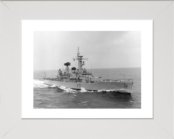 HMS Scylla (F71) Photo Print - At Sea 1970 - Royal Navy Leander Class Frigate Posters, Prints, & Visual Artwork Hampshire Prints 10 x 8 White Frame Yes