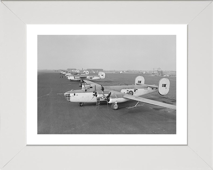 RAF B-24 Consolidated Liberator GR Mark IIIs Photo Print - Royal Air Force Aircraft Posters, Prints, & Visual Artwork Hampshire Prints 10 x 8 White Frame Yes