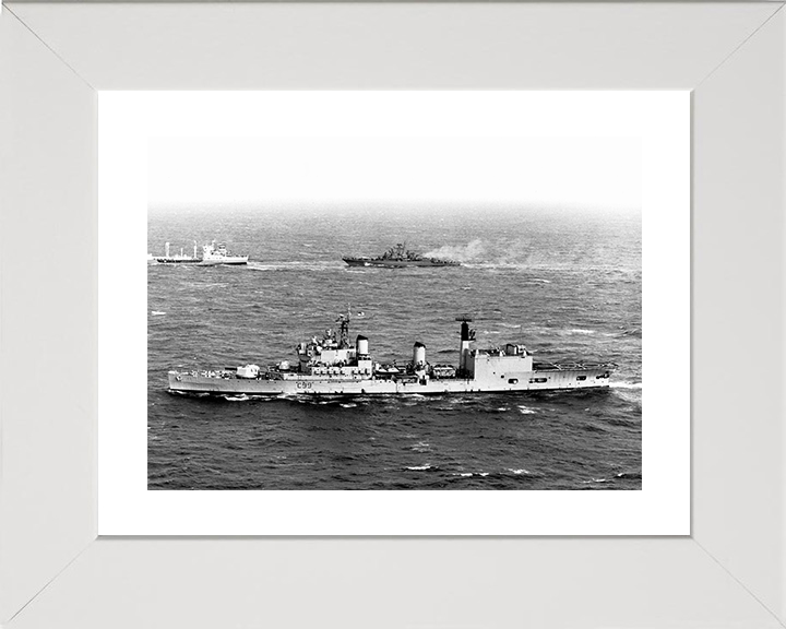 HMS Blake (C99) Photo Print - Escorting 1976 - Royal Navy Tiger Class Light Cruiser Posters, Prints, & Visual Artwork Hampshire Prints 10 x 8 White Frame Yes