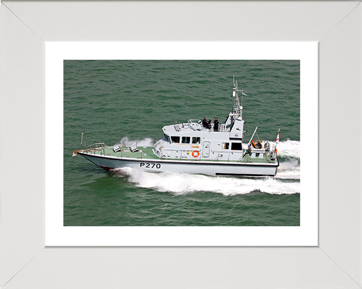 HMS Biter (P270) Photo Print - Port Side View 2017 - Royal Navy Archer Class P2000 Patrol Vessel Posters, Prints, & Visual Artwork Hampshire Prints 10 x 8 White Frame Yes