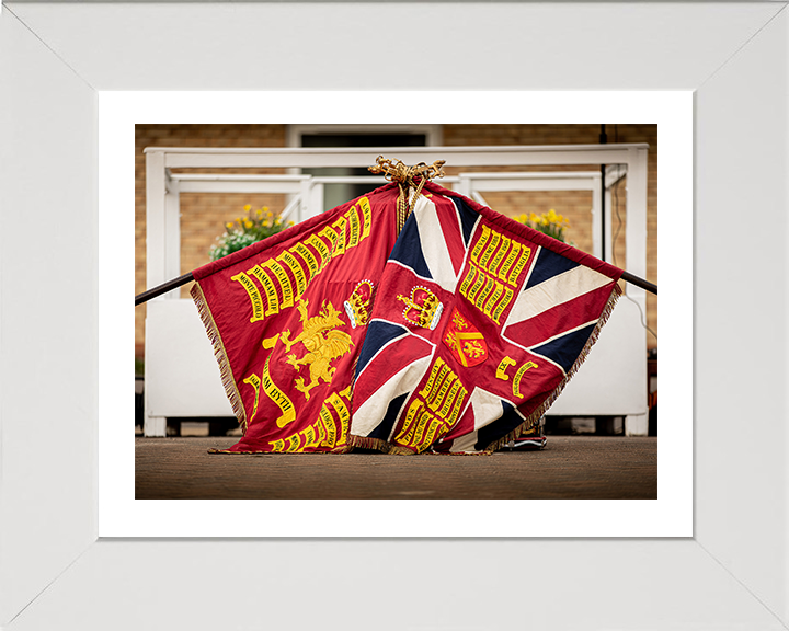 The Colours of the Welsh Guards Photo Print - British Army Hampshire Prints 10 x 8 White Frame Yes