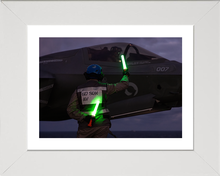 F-35B Lighting Night time Flight 2025 Photo Print - Royal Navy Aircraft Hampshire Prints 10 x 8 White Frame Yes