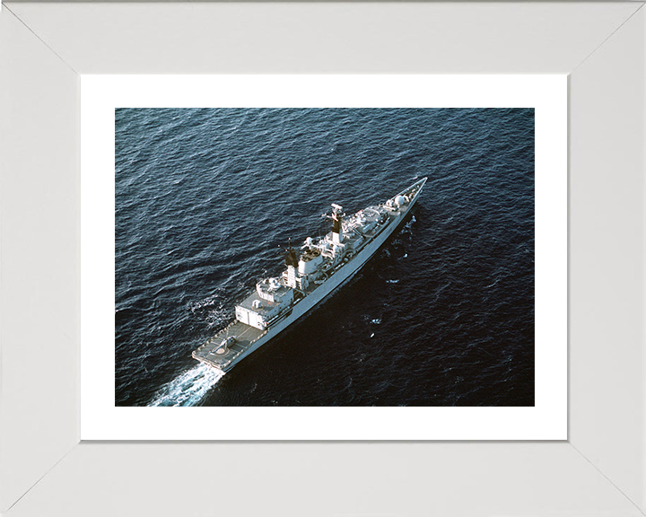 HMS Cumberland (F85) Photo Print - At Sea 1991 - Royal Navy Type 22 Frigate Hampshire Prints 10 x 8 White Frame Yes