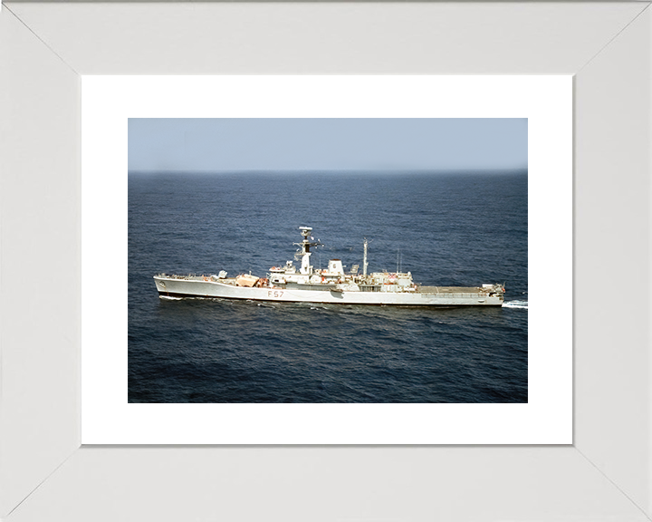 HMS Andromeda (F57) Royal Navy Leander Class Frigate Underway Port Side View Photo Print Wall Art Decor Posters, Prints, & Visual Artwork Hampshire Prints 10 X 8 White Frame Yes