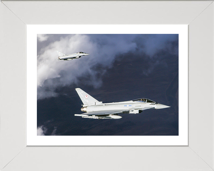 RAF 6 Squadron Typhoons Photo Print - Royal Air Force Aircraft Hampshire Prints 10 x 8 White Frame Yes