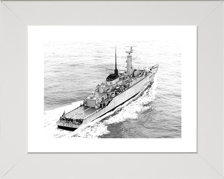 HMS Antelope (F170) Royal Navy Type 21 Frigate At Sea 1975 Photo Print Wall Art Decor Posters, Prints, & Visual Artwork Hampshire Prints 10 x 8 White Frame Yes