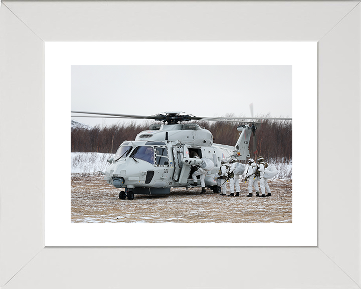 Royal Marines board a Royal Netherlands Marine Corps NH90 Helicopter Photo Print 40 Commando Wall Art Military Posters, Prints, & Visual Artwork Hampshire Prints 10 x 8 White Frame Yes