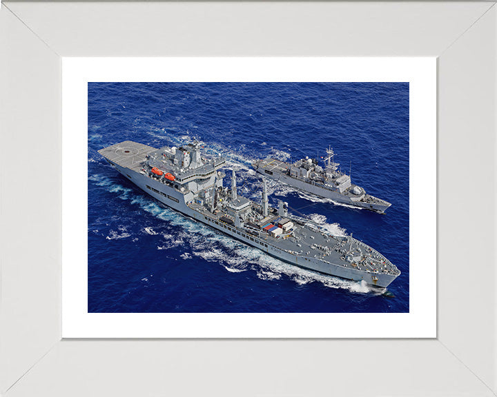 RFA Wave Knight (A389) Photo Print - During a RAS - Royal Fleet Auxiliary Wave Class Tanker Hampshire Prints 10 x 8 White Frame Yes