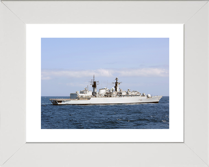 HMS Cumberland (F85) Royal Navy Type 22 Frigate Low Starboard Beam View Photo Print Wall Art Decor Posters, Prints, & Visual Artwork Hampshire Prints 10 x 8 White Frame Yes