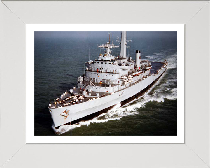 HMS Intrepid (L11) Photo Print - Port Bow View - Royal Navy Fearless Class Amphibious Ship Hampshire Prints 10 x 8 White Frame Yes