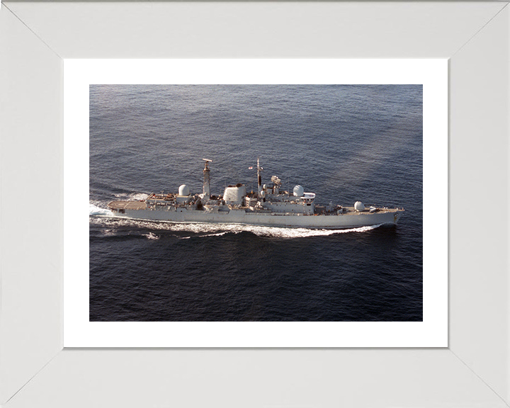 HMS Exeter (D89) Photo Print - At Sea 1986 - Royal Navy Type 42 Destroyer Hampshire Prints 10 x 8 White Frame Yes