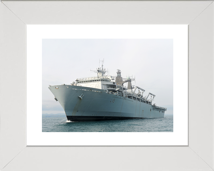 HMS Bulwark (L15) Royal Navy Albion Class Amphibious Ship Low Port Bow View Photo Print Wall Art Decor Posters, Prints, & Visual Artwork Hampshire Prints 10 x 8 White Frame Yes