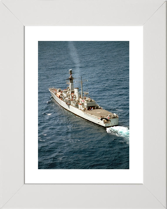 HMS Andromeda (F57) Royal Navy Leander Class Frigate From Above Photo Print Wall Art Decor Posters, Prints, & Visual Artwork Hampshire Prints 10 x 8 White Frame Yes