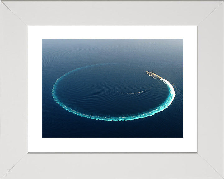 HMS Richmond (F239) Photo Print - Circle Turn - Royal Navy Type 23 Frigate Hampshire Prints 10 x 8 White Frame Yes