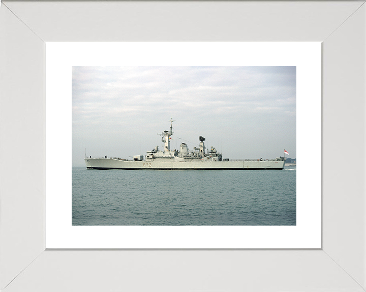 HMS Ariadne (F72) Royal Navy Leander Class Frigate Port Beam View In Colour Photo Print Wall Art Decor Posters, Prints, & Visual Artwork Hampshire Prints 10 x 8 White Frame Yes