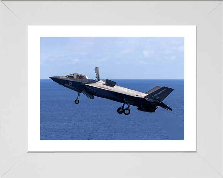 F-35B Lighting Jet Takeoff Aug 2025 Photo Print - Royal Navy Aircraft Posters, Prints, & Visual Artwork Hampshire Prints 10 x 8 White Frame Yes