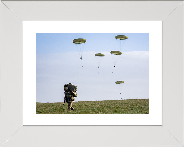 British Army Paratrooper Portrait 2026 Photo Print Wall Art Military Decor Poster Posters, Prints, & Visual Artwork Hampshire Prints 10 x 8 White Frame Yes