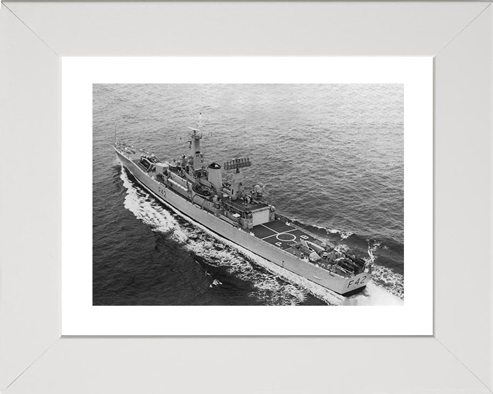 HMS Phoebe (F42) Photo Print - At Sea - Royal Navy Leander Class Frigate Posters, Prints, & Visual Artwork Hampshire Prints 10 x 8 White Frame Yes