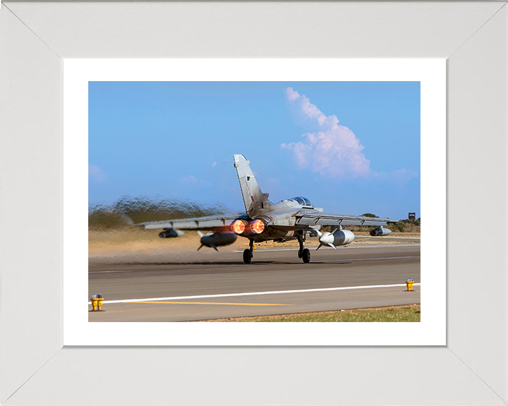 RAF Tornado GR4 Taking off Photo Print - Royal Air Force Aircraft Hampshire Prints 10 x 8 White Frame Yes