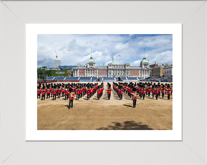 Household Division Trooping the Colour Rehearsal Photo Print - British Army Hampshire Prints 10 x 8 White Frame Yes