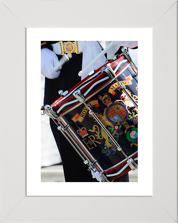 The Drum of a Royal marines band service drummer Photo Print or Framed Photo Print Hampshire Prints 10 x 8 White Frame Yes