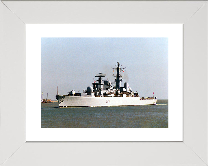 HMS Bristol (D23) Royal Navy Type 82 Destroyer Low Port View Photo Print Wall Art Decor Posters, Prints, & Visual Artwork Hampshire Prints 10 x 8 White Frame Yes