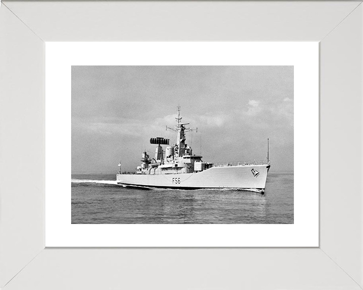HMS Argonaut (F56) Royal Navy Leander Class Frigate Starboard Bow View Photo Print Wall Art Decor Posters, Prints, & Visual Artwork Hampshire Prints 10 x 8 White Frame Yes