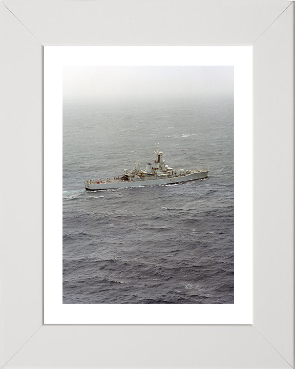 HMS Naiad (F39) Photo Print - At Sea 1982 - Royal Navy Leander Class Frigate Hampshire Prints 10 x 8 White Frame Yes