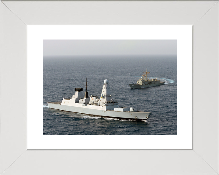 HMS Diamond (D34) Royal Navy Type 45 Destroyer HMAS Melbourne Photo Print Wall Art Decor Posters, Prints, & Visual Artwork Hampshire Prints 10 x 8 White Frame Yes