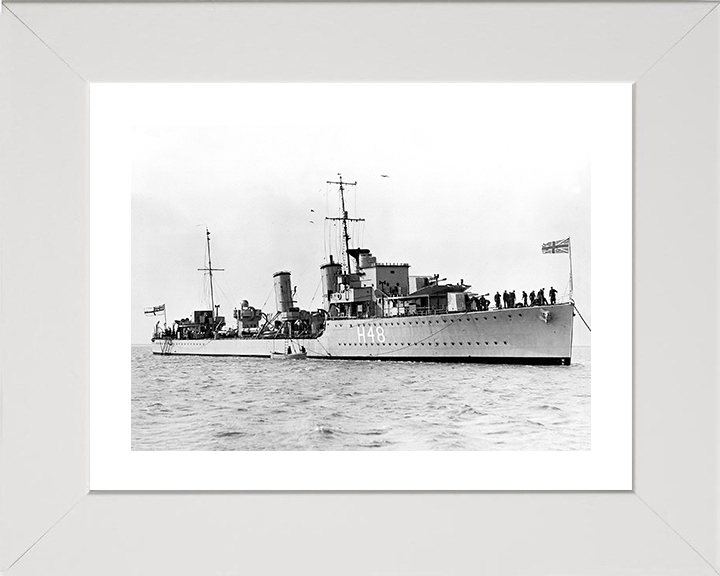 HMS Crescent (H48) Photo Print - At Anchor - Royal Navy C Class Destroyer Posters, Prints, & Visual Artwork Hampshire Prints 10 x 8 White Frame Yes