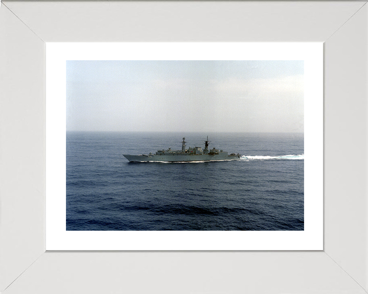 HMS Beaver (F93) Photo Print - At Sea 1988 - Royal Navy Type 22 Frigate Hampshire Prints 10 x 8 White Frame Yes