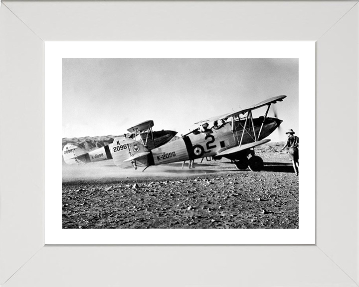 Two Hawker Hart light bombers Photo Print - Royal Air Force Aircraft Hampshire Prints 10 x 8 White Frame Yes