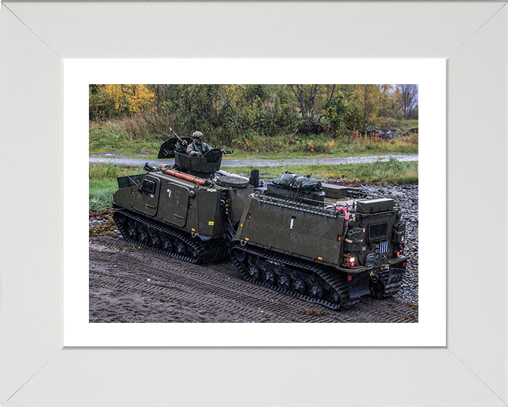 Royal Marines Commandos on a Viking All Terrain Vehicle Photo Print - CLR Armoured Support Hampshire Prints 10 x 8 White Frame Yes