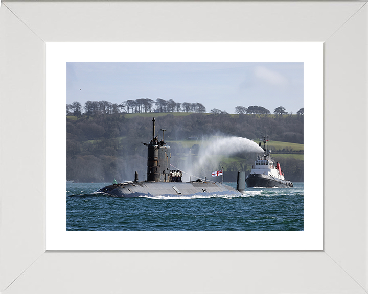 HMS Trenchant (S91) Photo Print - Paying Off 2021 - Royal Navy Trafalgar Class Submarine Hampshire Prints 10 x 8 White Frame Yes