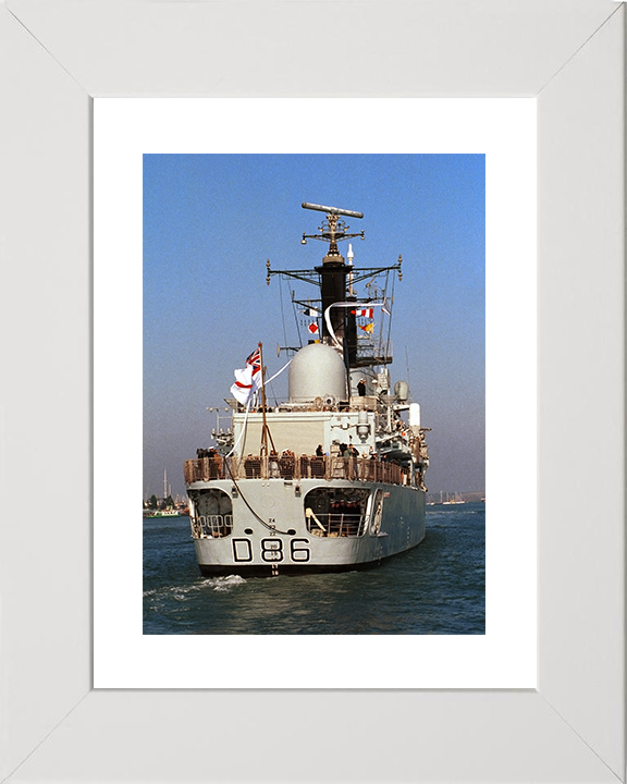 HMS Birmingham (D86) Royal Navy Type 42 Destroyer Pays Off 1999 Photo Print Wall Art Decor Posters, Prints, & Visual Artwork Hampshire Prints 10 x 8 White Frame Yes