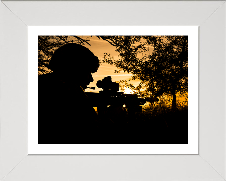 RAF Regiment Silhouette Photo Print - Royal Air Force Hampshire Prints 10 x 8 White Frame Yes