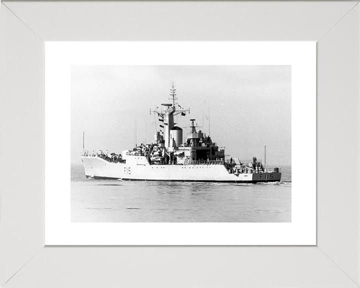 HMS Berwick (F115) Royal Navy Rothesay Class Frigate Port Quarter View Photo Print Wall Art Decor Posters, Prints, & Visual Artwork Hampshire Prints 10 x 8 White Frame Yes