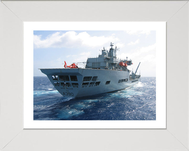 RFA Wave Ruler (A390) Photo Print - Starboard Quarter View - Royal Fleet Auxiliary Wave Class Fleet Tanker Hampshire Prints 10 x 8 White Frame Yes