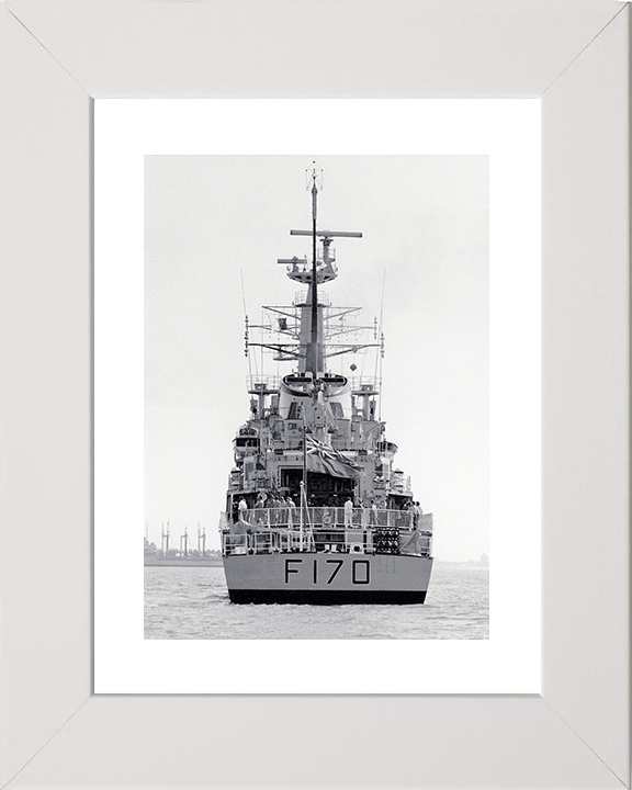 HMS Antelope (F170) Royal Navy Type 21 Frigate Stern View Photo Print Wall Art Decor Posters, Prints, & Visual Artwork Hampshire Prints 10 x 8 White Frame Yes