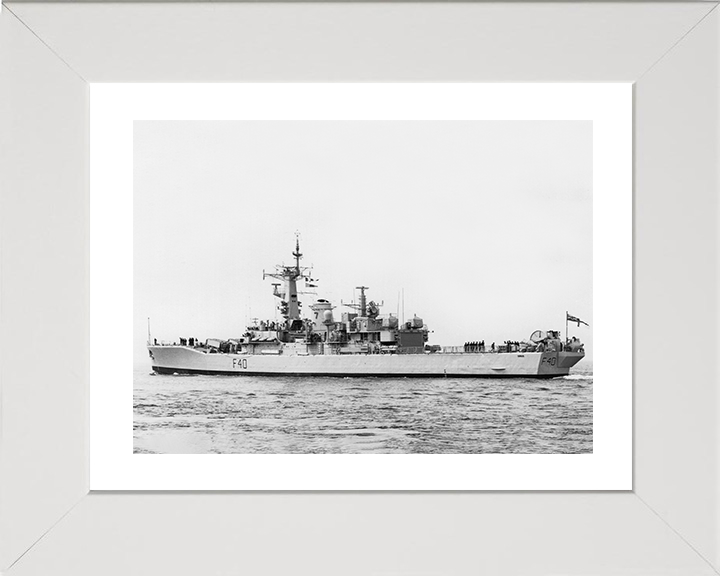 HMS Sirius (F40) Photo Print - Leaving Portsmouth 1987 - Royal Navy Leander Class Frigate Posters, Prints, & Visual Artwork Hampshire Prints 10 x 8 White Frame Yes