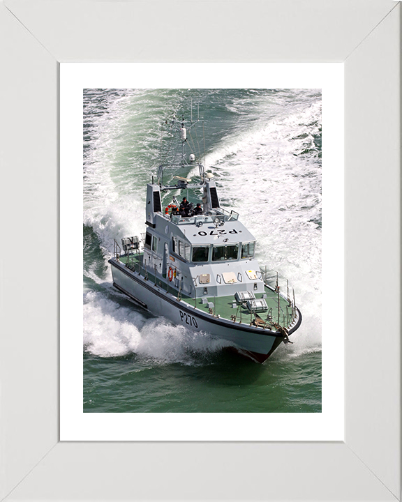 HMS Biter (P270) Photo Print - Starboard Bow 2017 - Royal Navy Archer Class P2000 Patrol Vessel Posters, Prints, & Visual Artwork Hampshire Prints 10 x 8 White Frame Yes