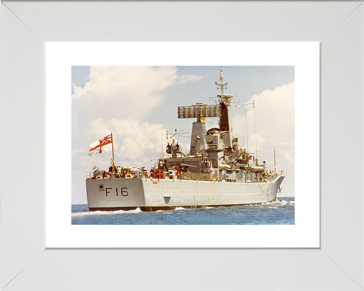 HMS Diomede (F16) Royal Navy Leander Class Frigate Starboard Quarter View Photo Print Wall Art Decor Posters, Prints, & Visual Artwork Hampshire Prints 10 x 8 White Frame Yes
