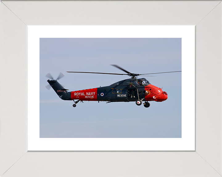 Westland Wessex HU5 Helicopter in Flight 2022 Photo Print - Royal Navy Aircraft Posters, Prints, & Visual Artwork Hampshire Prints 10 x 8 White Frame Yes