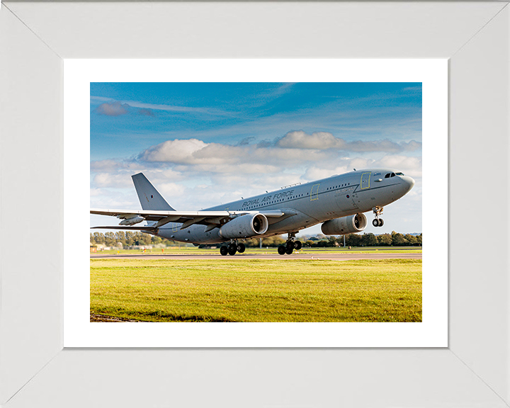 RAF Voyager aircraft Taking off Photo Print - Royal Air Force Aircraft Hampshire Prints 10 x 8 White Frame Yes